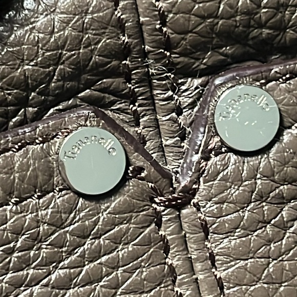 Tignanello light brown cocoa leather drawstring bucket crossbody bag - Picture 7 of 13